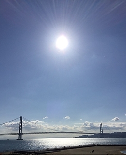 お正月　明石海峡大橋