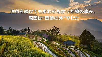 注射を続けても変わらなかった膝の痛み、原因は“関節の外”でした 　変形性膝関節症その2