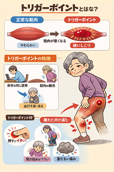 膝・腰の痛みの原因は“筋肉”？トリガーポイントとは何か