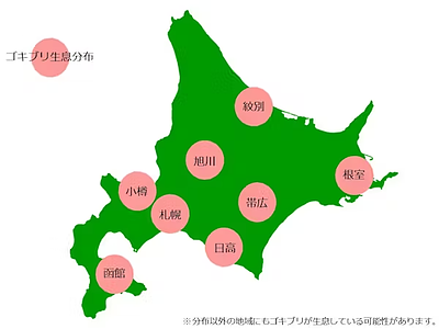 北海道での、ゴキブリ生息の有無