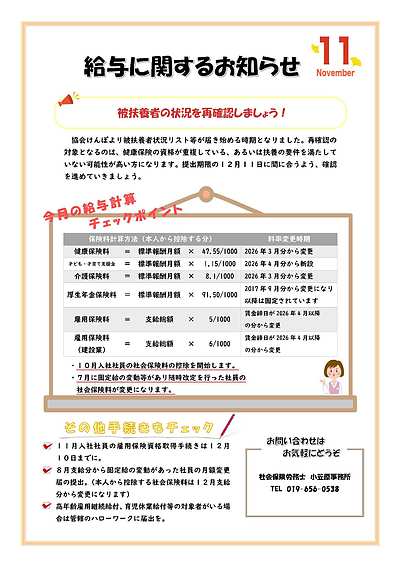 被扶養者状況確認について