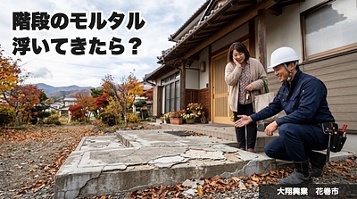 玄関や階段のモルタルが浮いてきたら、どう直す？