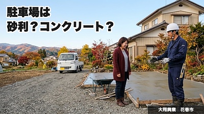 駐車場は砂利かコンクリートか。迷っている人へ