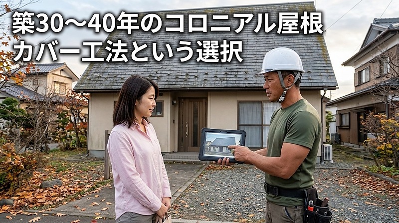 築30〜40年のコロニアル屋根 カバー工法という選択 築30〜40年のコロニアル屋根 カバー工法という選択