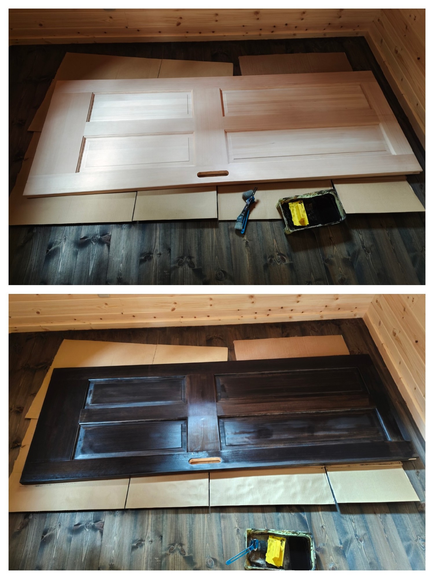 ドアパネルも黒く塗装