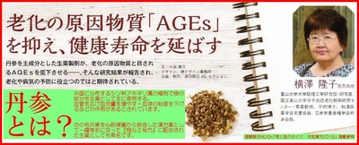 AGEs(終末糖化産物)　冠元顆粒　丹参