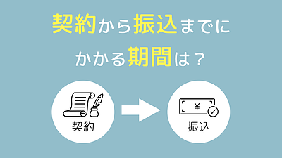 契約から振り込みまで、どのくらいの期間がかかりますか？