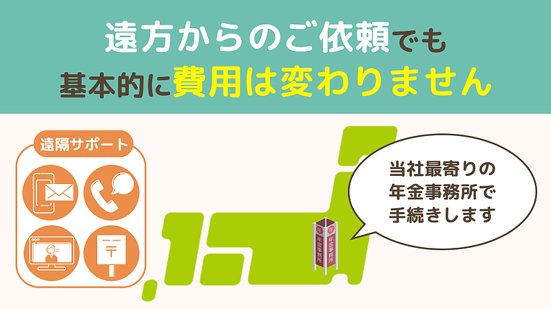 遠隔サポートであれば基本的に費用の地域差はありません。