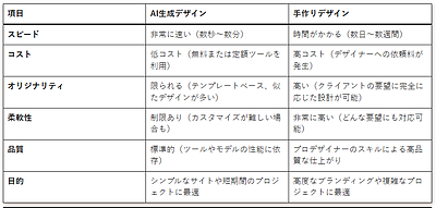 AI生成デザイン vs 手作りデザイン：Web制作における違いとは