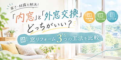 「内窓」と「外窓交換」どっちがいい？窓リフォーム3つの工法を比較