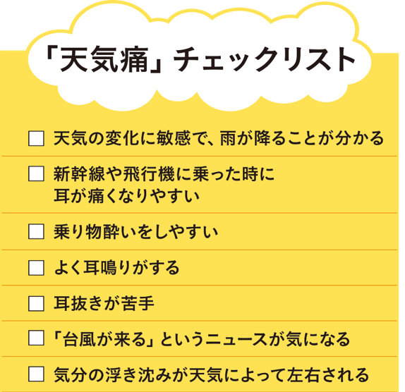 天気痛チェックリスト