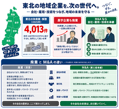 東北の黒字廃業の実態と、M&Aで守れる地域の雇用