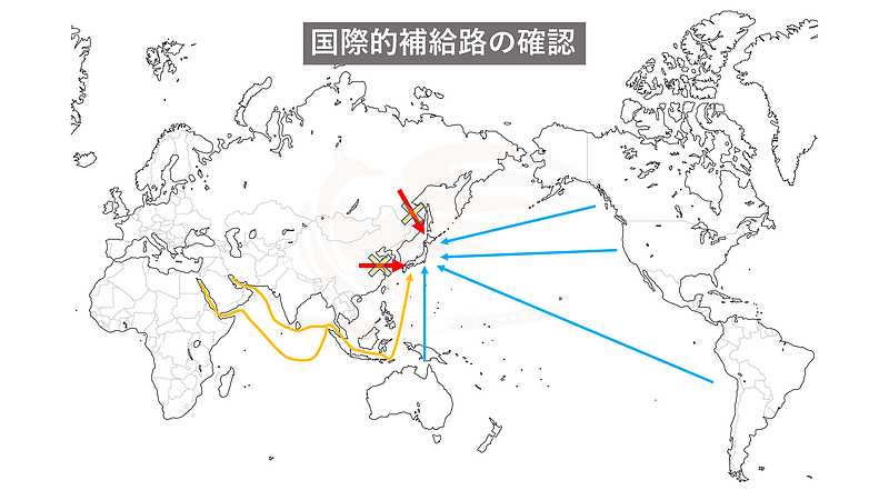 国際的補給路の確認