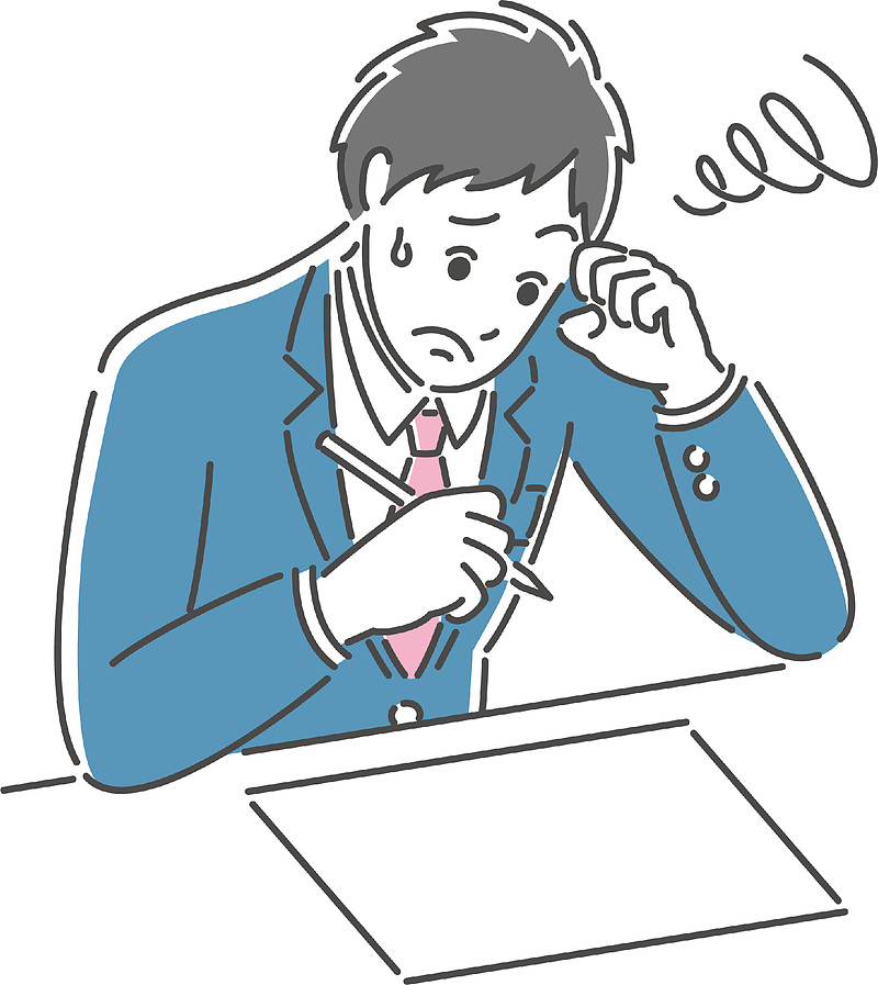 苦戦する学生 苦戦する学生