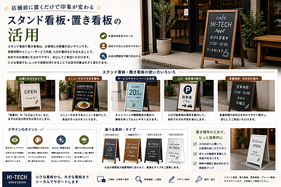 店舗前に置くだけで印象が変わる｜スタンド看板・置き看板の活用