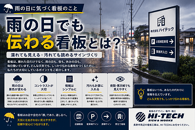 雨の日に気づく看板のこと｜晴れの日だけを考えていませんか？
