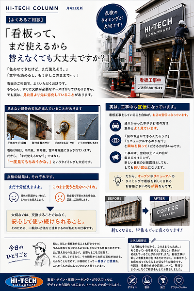【よくあるご相談】 「看板って、まだ使えるから替えなくても大丈夫ですか？」