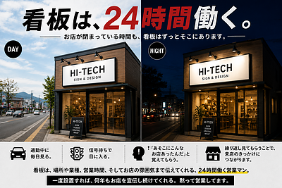 看板は、24時間働く営業マン。