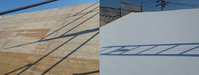 長野市住宅屋根、野地板にガイナ塗装を行いました