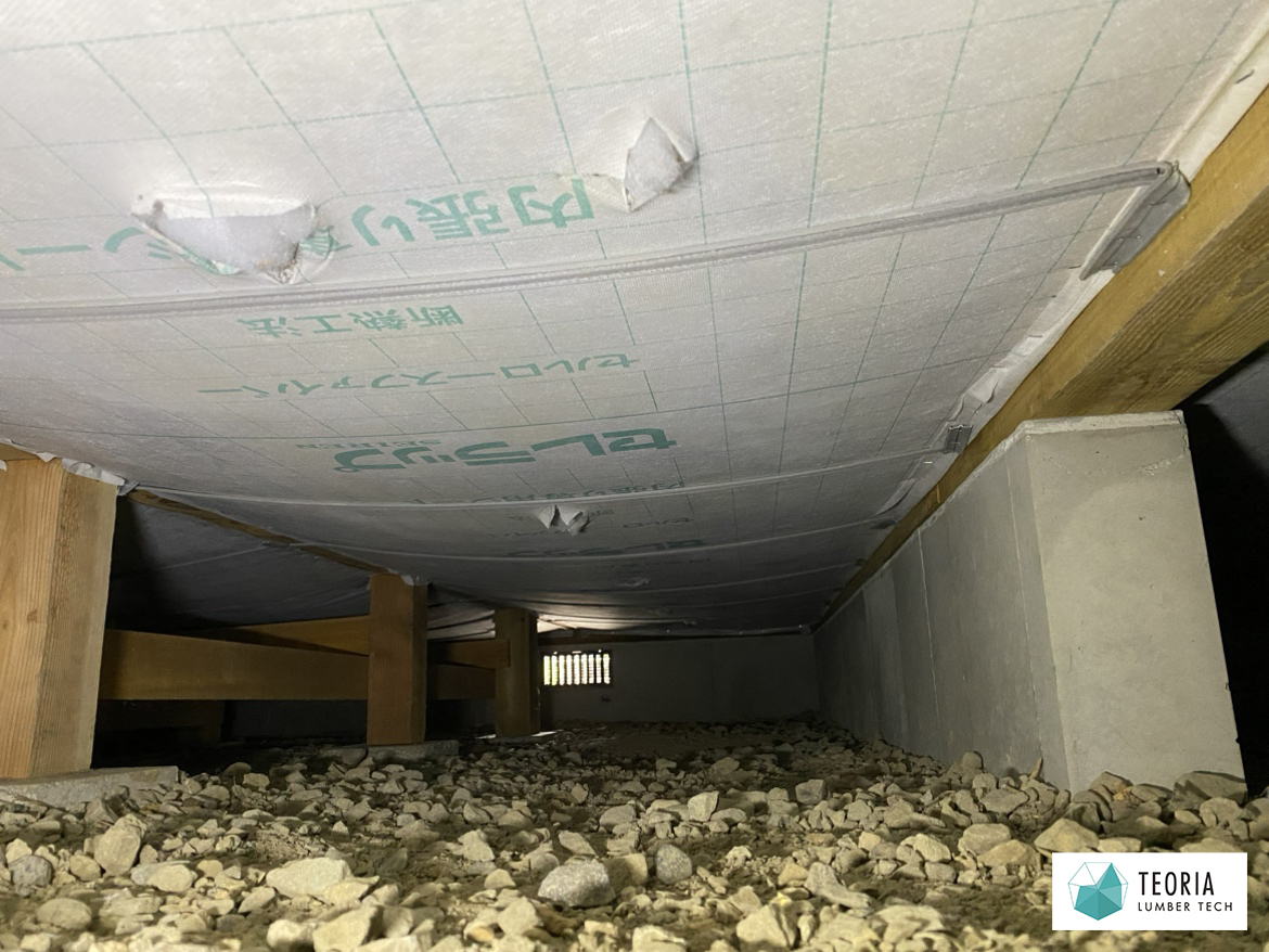 【床下施工後】セルロースファイバー断熱材