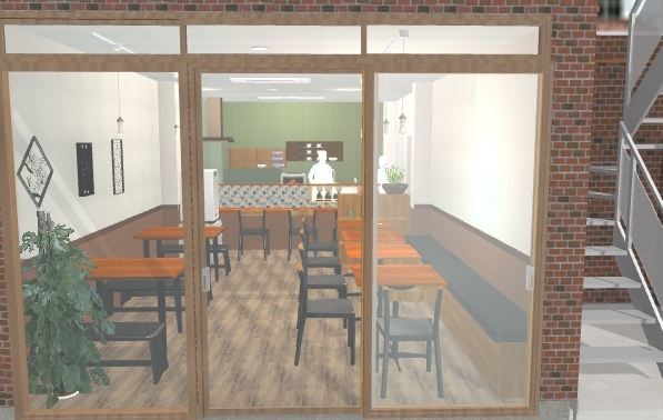 外から見た店内　提案中