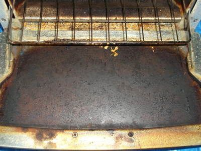 オーブントースターのガラス面の汚れ