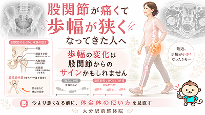 股関節が痛くて歩幅が狭くなる理由｜変形性股関節症の初期サインと注意点