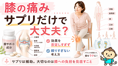 膝の痛み サプリだけで大丈夫？サプリの効果と考え方