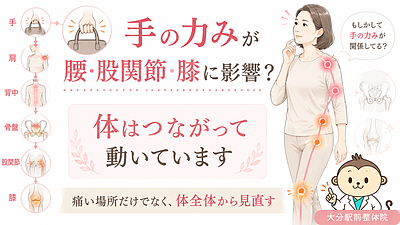 手の使い方で変わる？腰・股関節・膝の負担を増やす原因とは?
