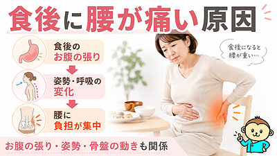 食後の腰痛はお腹の張りが原因？