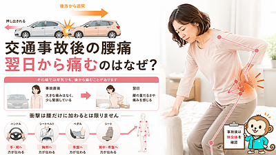 交通事故後に腰痛が出る原因｜事故直後は平気でも翌日から痛むのはなぜ？