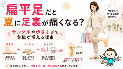 扁平足だと夏に足裏が痛くなる？サンダルや歩きすぎで負担が増える理由