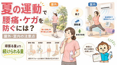 夏の運動で腰痛やケガを防ぐには？屋外・室内で注意したいこと