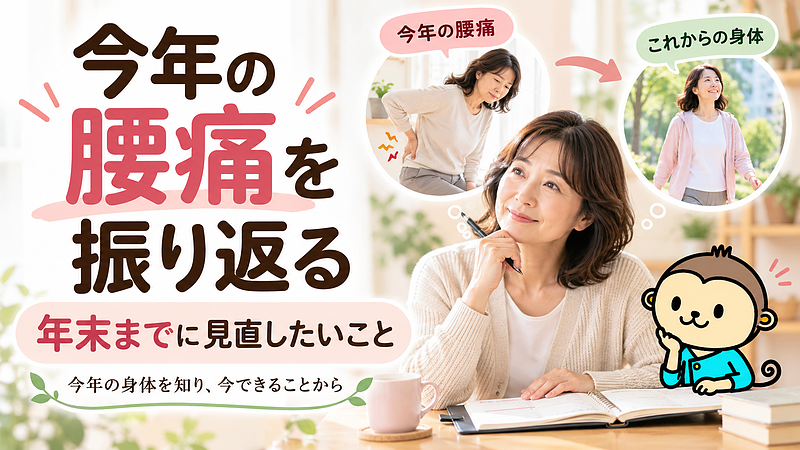 今年も残り約2か月。腰痛を繰り返した方や、以前との身体の変化が気になっている方は、この機会に今年の腰痛を振り返ってみませんか。今の身体の状態を知り、来年に向けてできることから始めましょう。