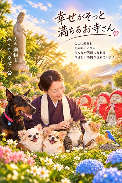 幸せがそっと満ちるお寺さん ― 人も動物も、みんな幸せに