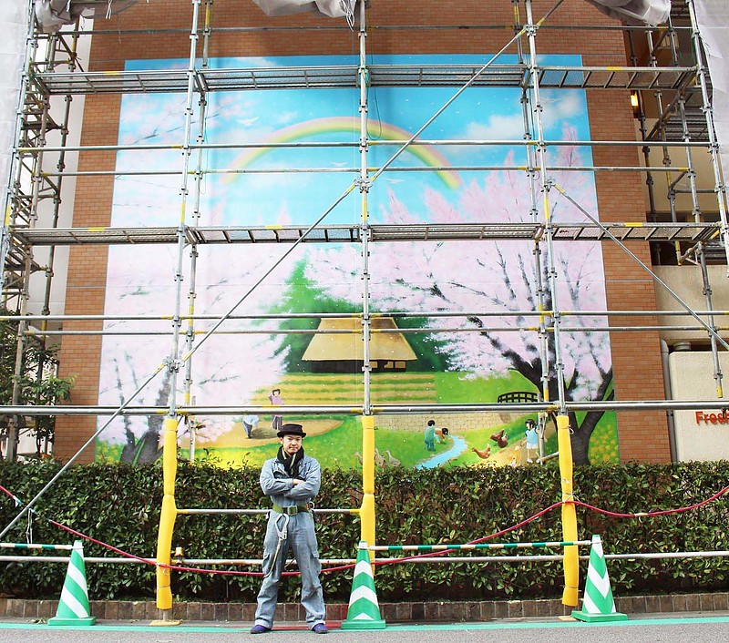 空間ペインター20周年_大分駅南口＿壁画制作