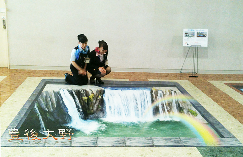 空間ペインター20周年＿3Dトリックアート＿大分空港＿壁画制作