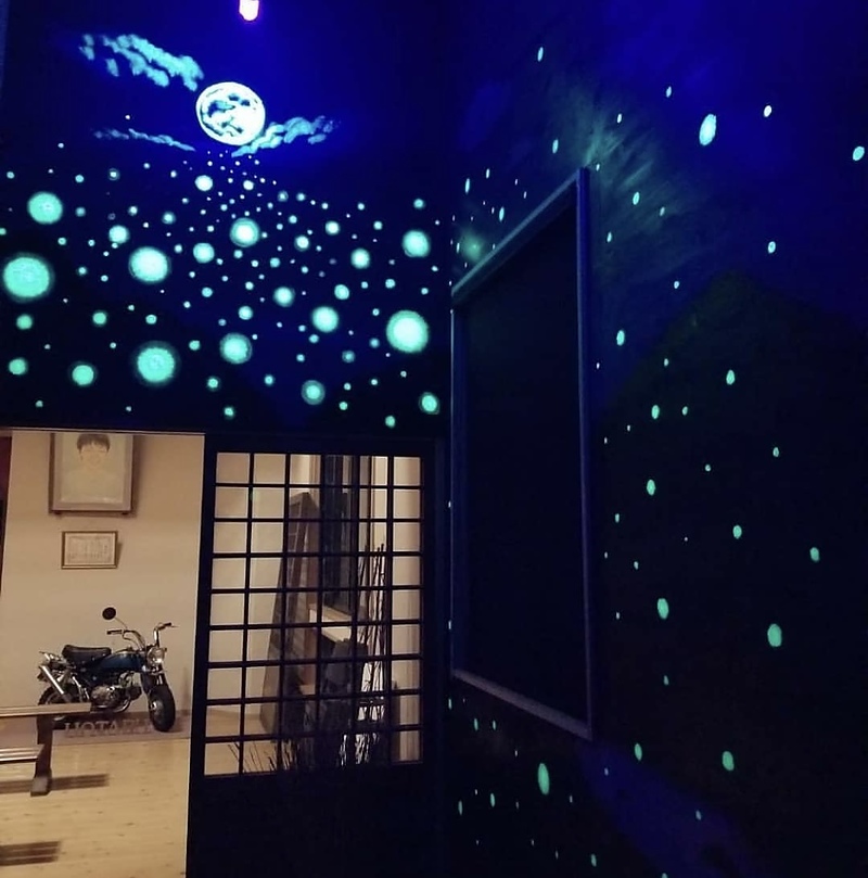 空間ペインター20周年_つきのほたる_カラオケダイちゃん_壁画制作