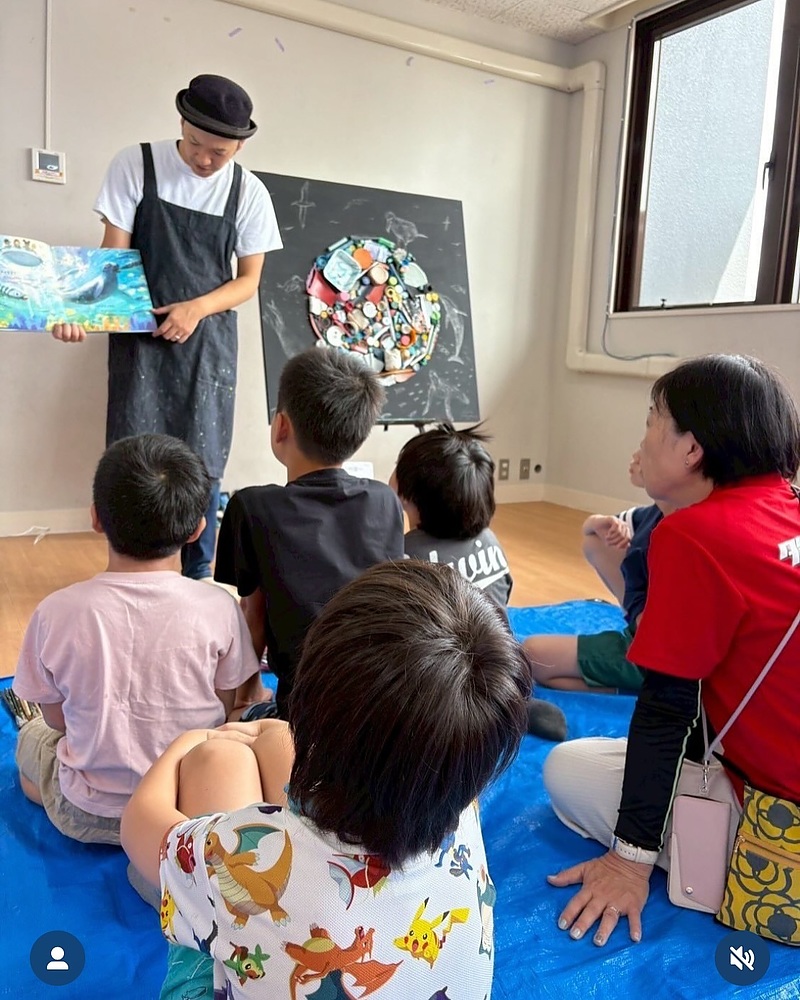 海洋プラゴミをアートに　空間ペインター芳賀健太