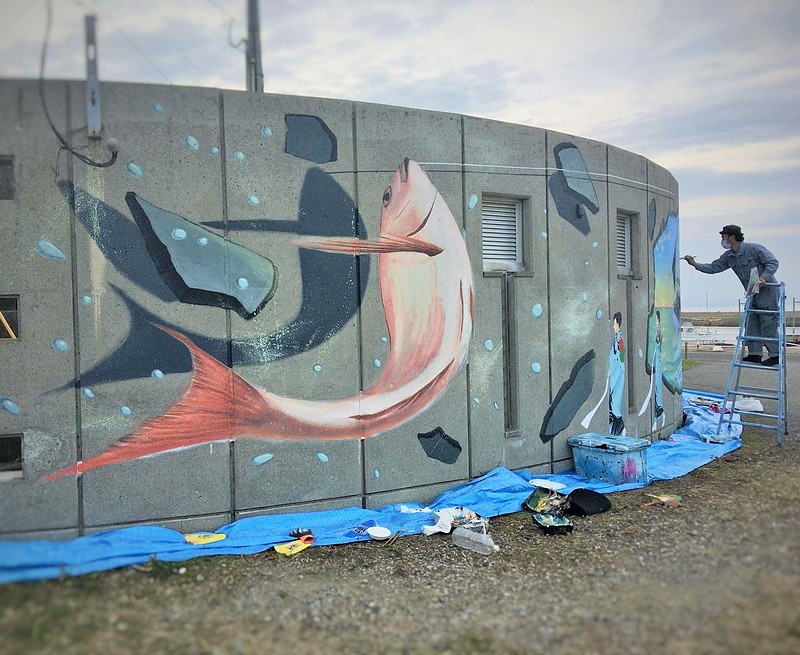 佐賀関　壁画　大分市　芳賀健太