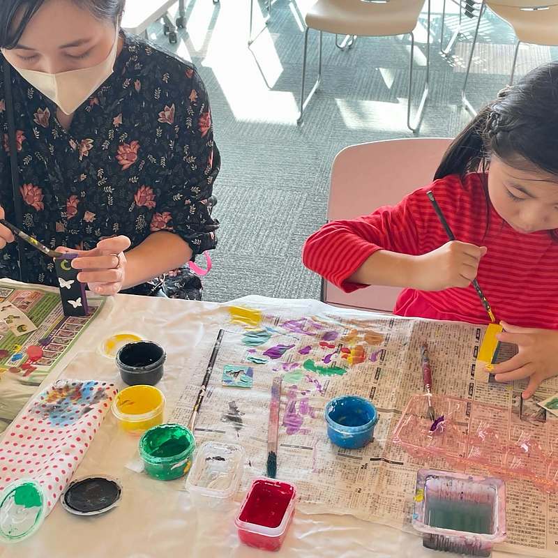 豊後高田市図書館ワークショップ絵本原画展　ゆめつくり虫　芳賀健太　よしがけんた