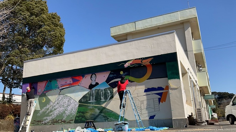 ななせアートスタジオ壁画 空間ペインター芳賀健太 地域おこし 過疎化対策 ななせアートスタジオ壁画 空間ペインター芳賀健太 地域おこし 過疎化対策