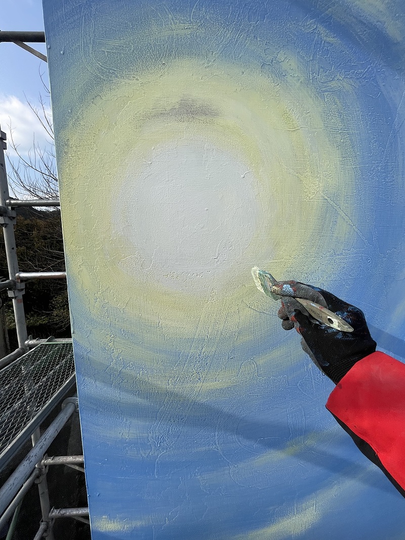 オーガニックショップなずな　芳賀健太　空間ペインター　看板　壁画制作