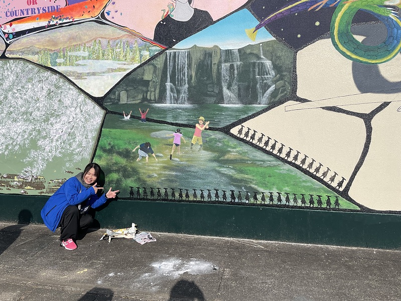 壁画制作　ワークショップ　体験　野津原アート学校　空間ペインター芳賀健太