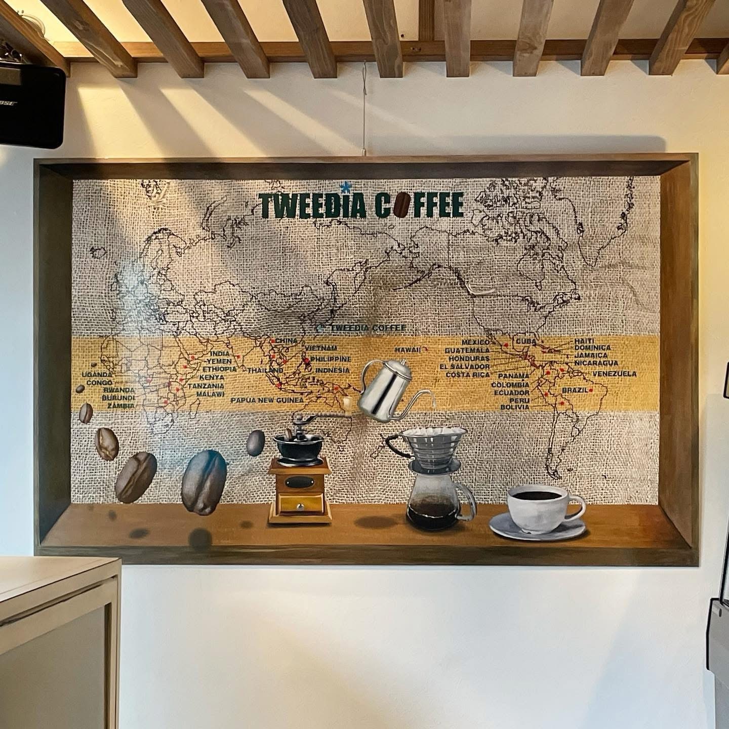 TWEEDIA COFFEE店内コーヒーマップ
