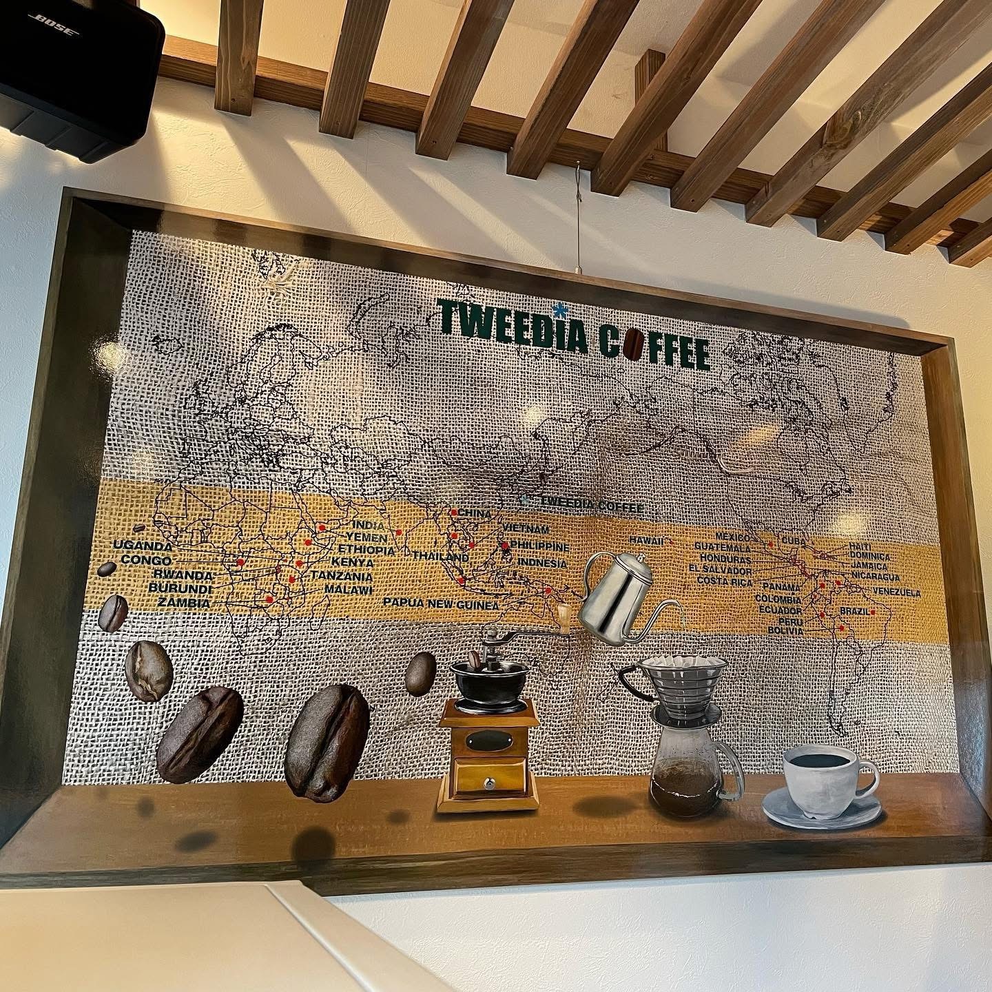 TWEEDIA COFFEE店内コーヒーマップ