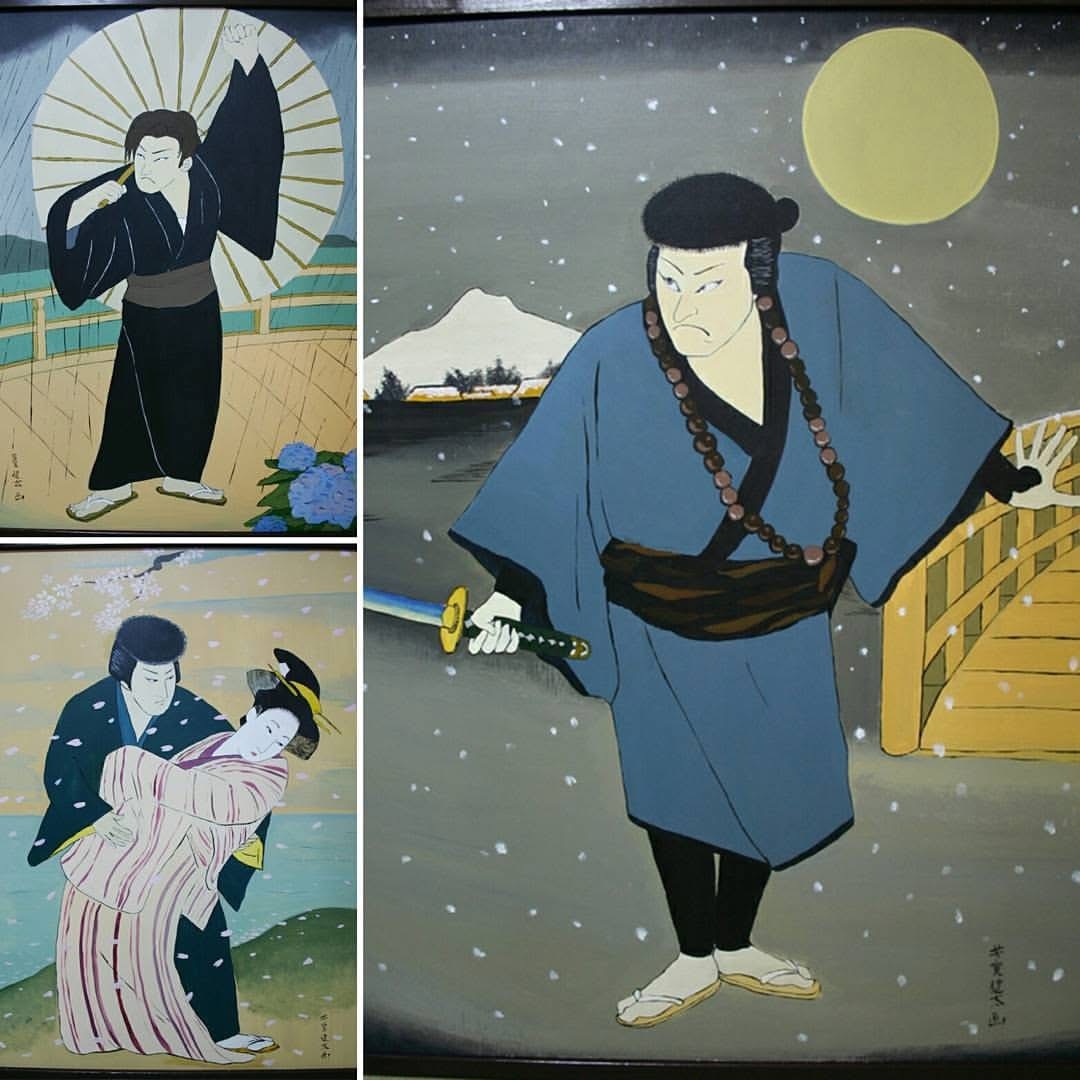 大衆演劇場入口浮世絵風