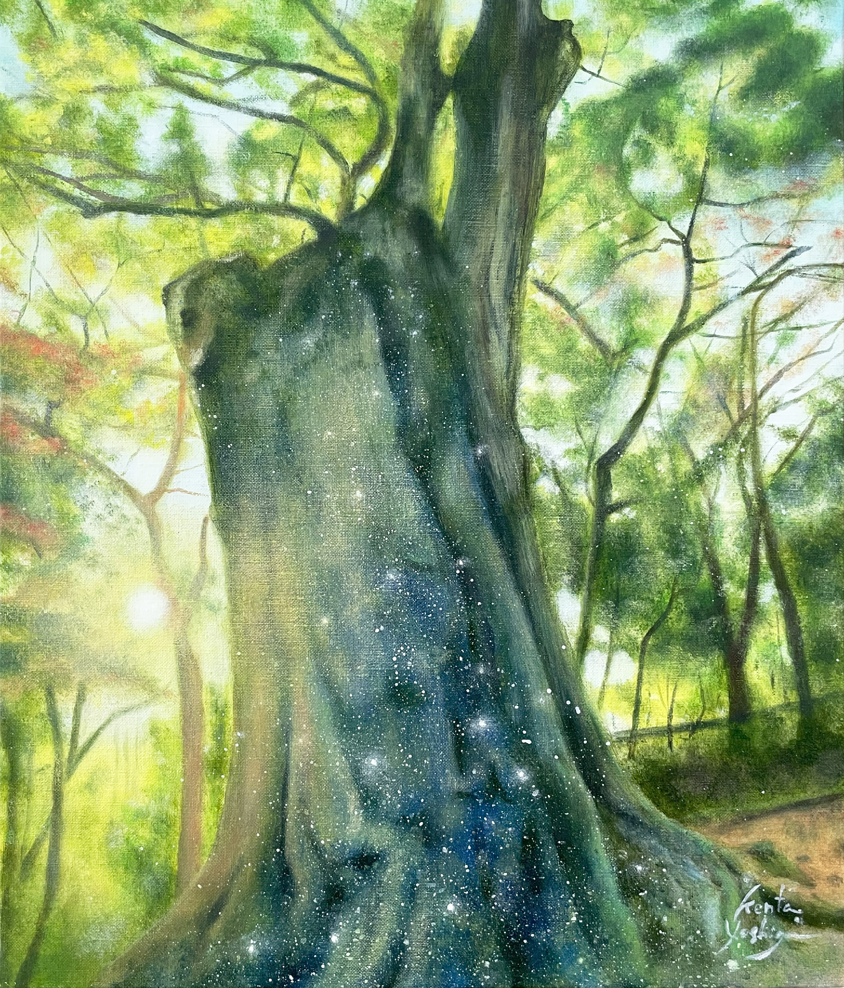 時を超えて今を見つめる（F6号・アクリル絵の具）