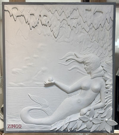 人魚を題材にした鏝絵作品