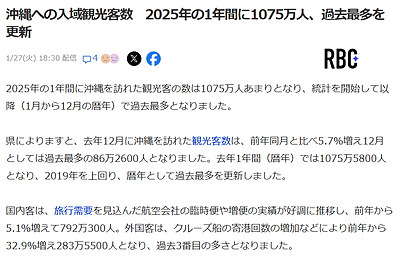 「観光客1,075万人」過去最多の先へ。沖縄ブランドの核心は「県民へのもてなし」と「恩恵の分散」にある